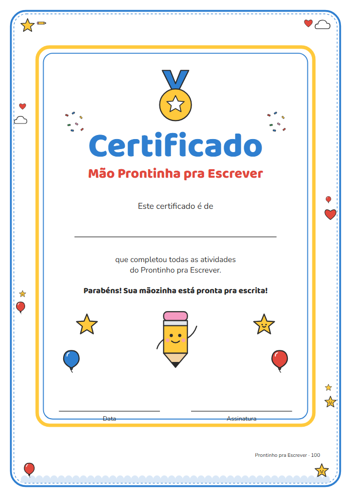 Certificado do fim do livro